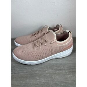 FitFlop Super-Q Knit Sneakers Beige Buff Rose Gold Pink Shimmer Womens 10